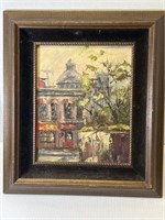 MID CENTURY OIL ON CANVAS SIGNED PINEDA FRAMED