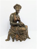 Leon Pilet Greco Roman Woman on Bench Sculpture