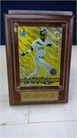 Ken Griffey Jr Wooden Plaque with Card