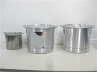 Three Metal Pots Largest 32Qt