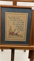 Framed Needle point wall hanging