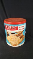 Vtg Herr's Potato Chip Can