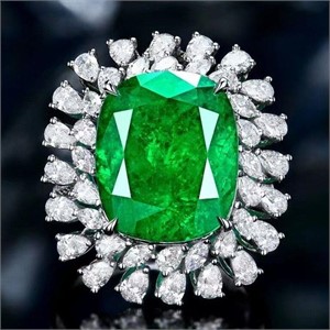 12.4ct natural emerald ring in 18K gold