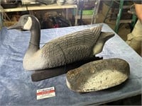Canadian Goose Decoy and Old wood decoy
