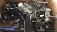 ASSORTED FISHING REELS & VESTS