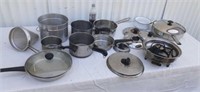 Pots and pans including electric skillet,