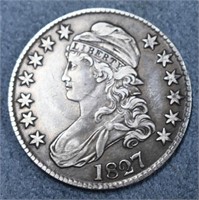 1827 CAPPED BUST HALF DOLLAR