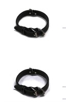 Double Leather Black Collar 1 1/4” x 26”
