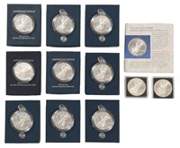 12 UNC. West Point American Eagle Silver Dollars
