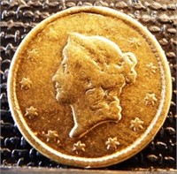 1851 $1 U.S. Liberty Head Gold Coin / Piece