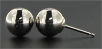 14kt White Gold 7 mm Ball Earrings
