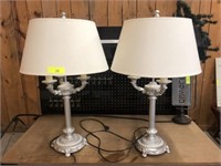 PAIR OF PAINTED LAMPS