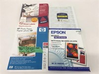 HP, Epson, Avery Labels, Cards & Photo Paper