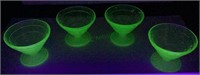 Set of four uranium glass dessert cups   1403