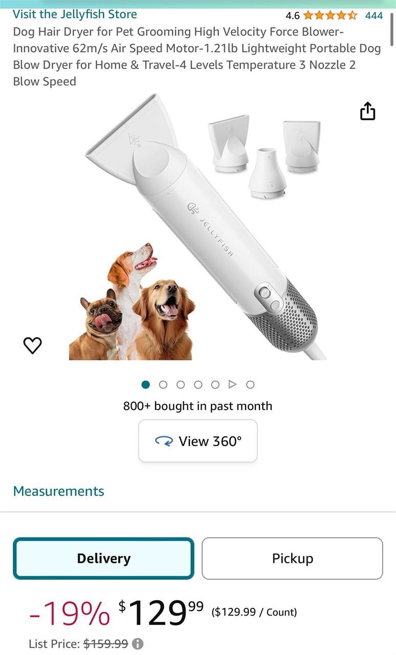 Dog Hair Dryer for Pet Grooming High Velocity