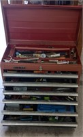 Homak 6 drawer tool box  w/tools 26x13x20