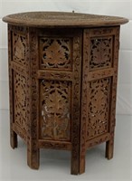 17 x 19 hand carved teak table made in India