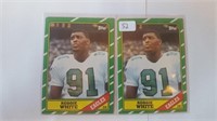 Two Reggie White Rookies Cards 1986 Topps