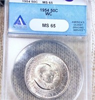 1954 Washington/Carver Half Dollar ANACS - MS65