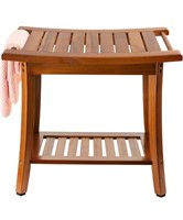 UTOPLIKE TEAK SHOWER BENCH WITH HANDLES