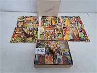 Vintage 6 Sided Puzzle Blocks Made in Hong Kong