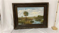 Landscape Oil Painting with Palmetto Trees