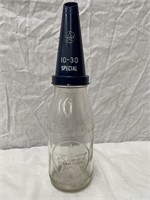 Genuine embossed Caltex quart oil bottle & top
