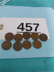 9 (All S) - 1940-S Through 1949-S Wheat Pennies