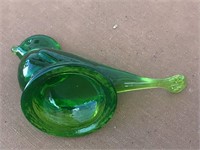 GREEN GLASS BIRD  - FENTON?