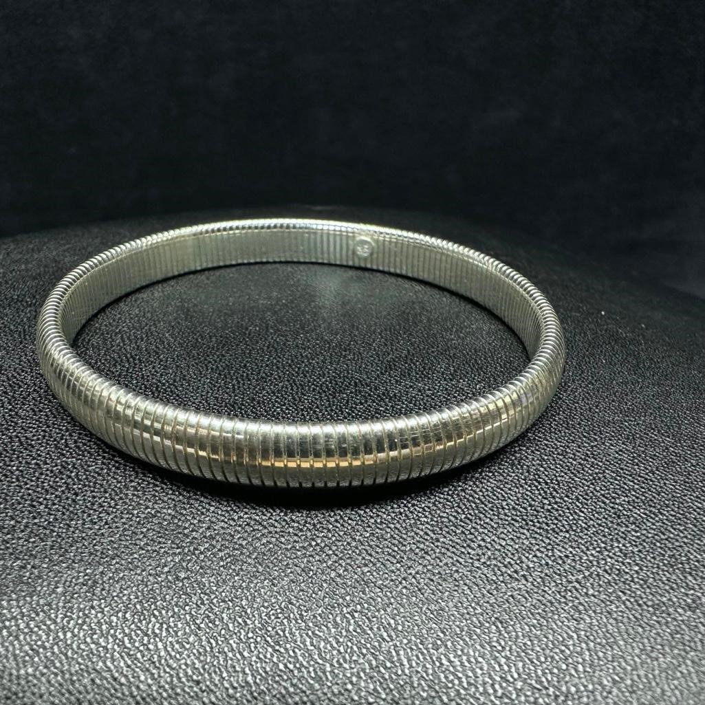Sterling Silver Snake-Link Bangle Bracelet