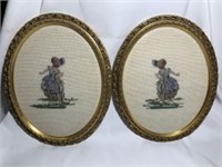 Needlepoint Artwork Framed under glass