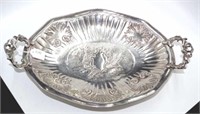 Antique Continental silver plate ovoid footed bowl