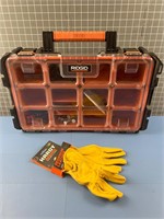 RIDGID HARD CASE W/ CONTENTS & GLOVES