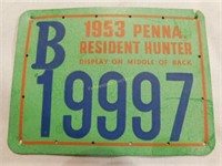 1953 Penna Resident Hunter license
