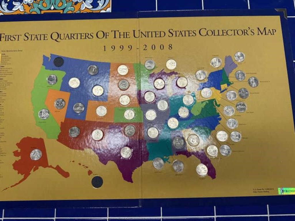 First State Quarters United States Collector's Map