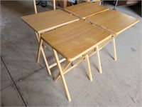 Light Stain Wood TV Table Set + Holder