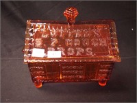 Lutted's S. P. Cough Drops amber glass log