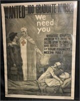 Vintage WWI Red Cross Nurses Poster "Syracuse“