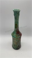 Tall Slim Glazed Pottery Vase 10”