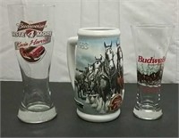 Three Budweiser Collectible Drinking Vessels