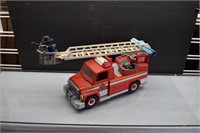 2012 Playmobil toy plastic Fire Truck w/ firemen