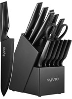 syvio Knife Sets for Kitchen with Block, 14 Piece