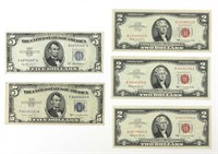 $5 Silver Certificates & $2 Red Seal Notes