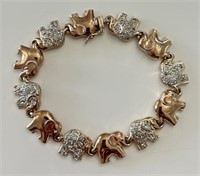 LOVELY GOLD TONE STERLING SILVER & CZ BRACELET