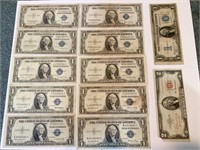 (11) $1.00 SILVER CERTIFICATES (1) 1934 (1) 1935
