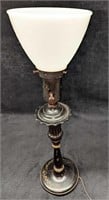 Vintage Metal Table Lamp With Floral Design