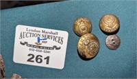 Vintage military uniform buttons