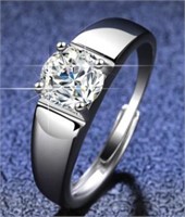 925 2.0ct Mens Moissanite Diamond Ring