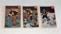 3 1954 55 Parkhurst Hockey Cards #49 50 55