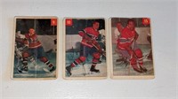 3 1954 55 Parkhurst Hockey Cards #9 10 15